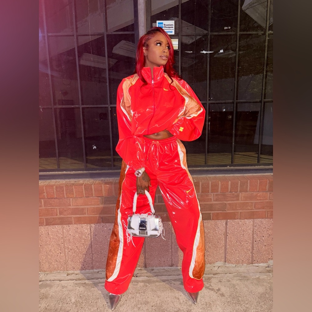 Nike Frog collection Red and Orange Track Pants for Sporty Style